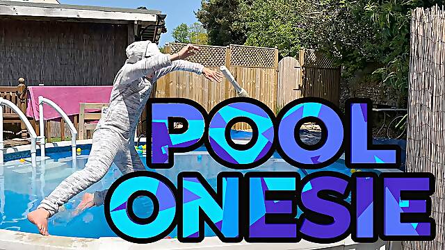 Onesie Wetlook in the Pool