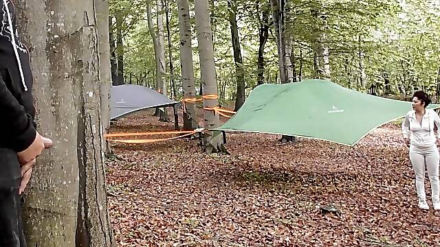 Creampie with a stranger at the camping