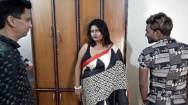 A Desi Wife with Her Mature Husband and a Boy, Made Threesome, with Full Hindi Dirty Audio