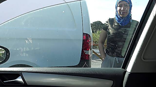 Algerian Slut Fucks in Car in the Parking Lot of Mcdonald's in Marseille