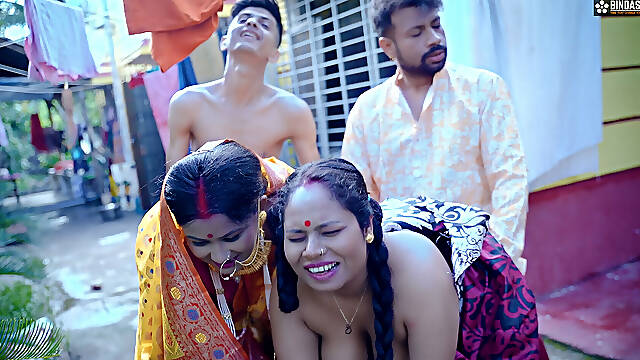 Tharki House Owner and His Servant Share Their Wives for Hardcore Fuck Hindi Audio ( Full Movie )