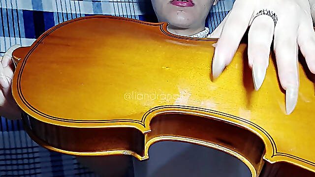 Long Natural Nails and Violin